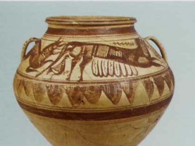 Vasija encontrada en las excavaciones de la plaza de Cisneros (València)