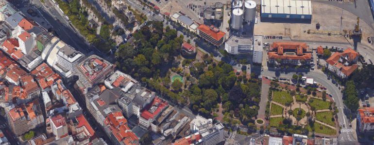 Vista aérea de los jardines de Méndez Núñez