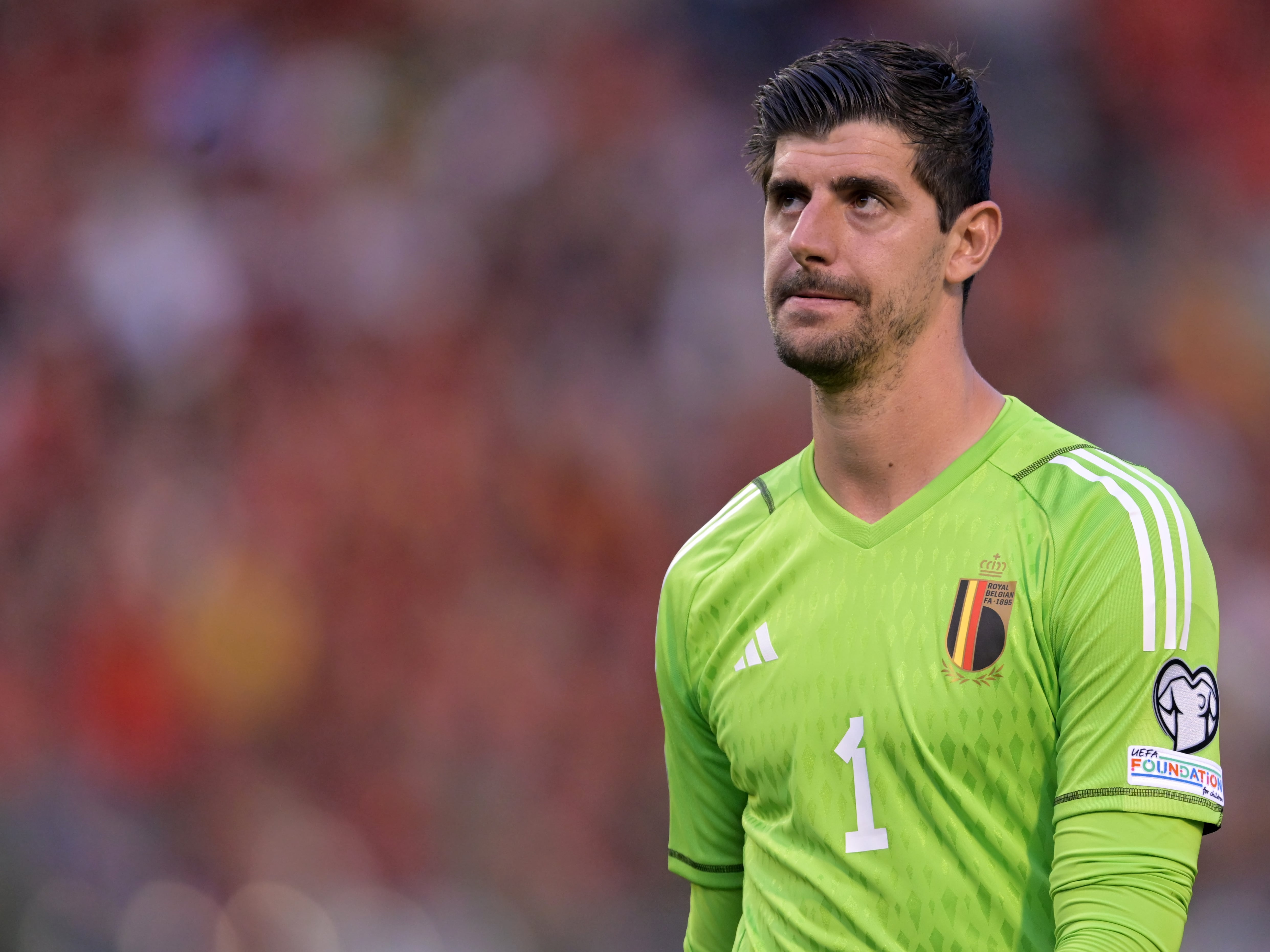 Thibaut Courtois en un partido con la Selección Belga