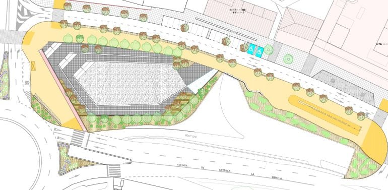 Así quedará la nueva plaza de más de 1.000 metros cuadrados junto a la Estación de Autobuses de Toledo 