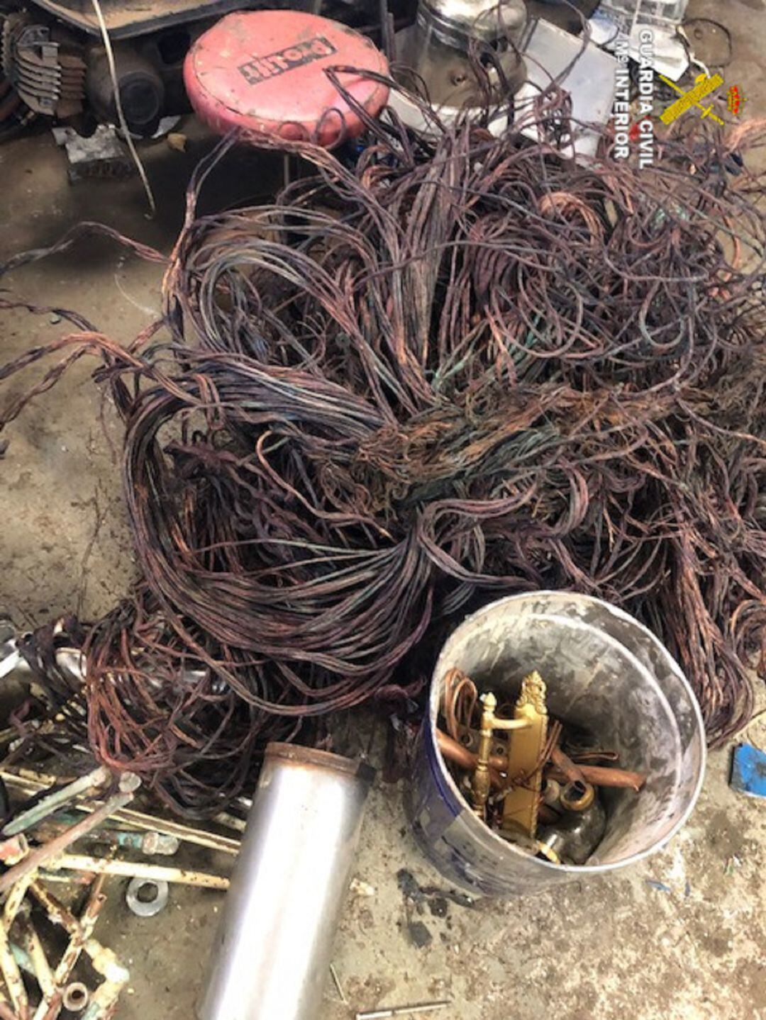 Parte del cobre recuperado.