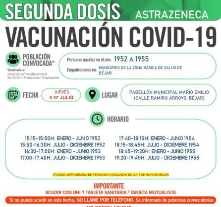 Información de la vacunación en Béjar