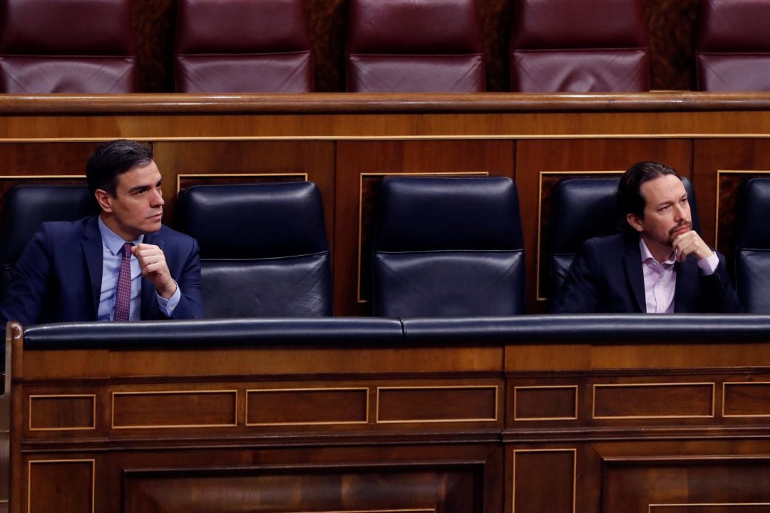 El presidente del Gobienro, Pedro Sánchez y el vicepresidente segundo, Pablo Iglesias