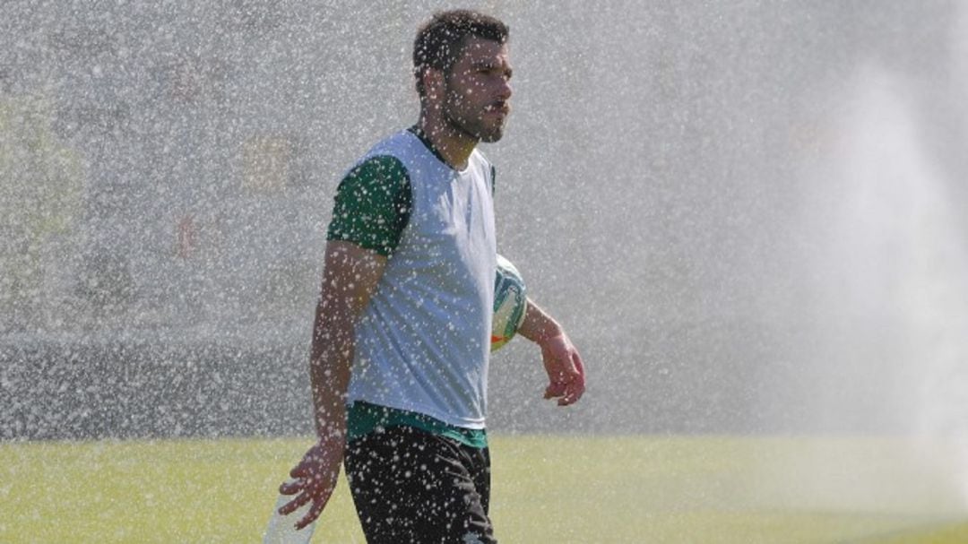 Jon Ander durante un entrenamiento en pretemporada