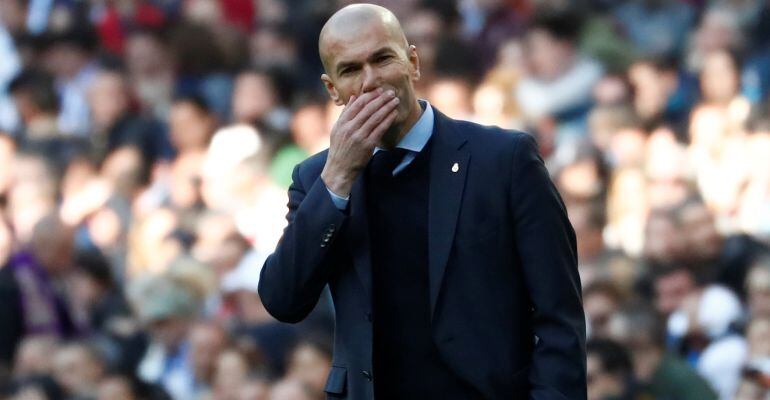 Zidane, durante el partido ante el Alavés