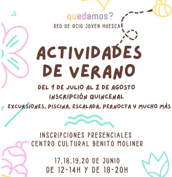 Cartel de las actividades de verano del Ayuntamiento