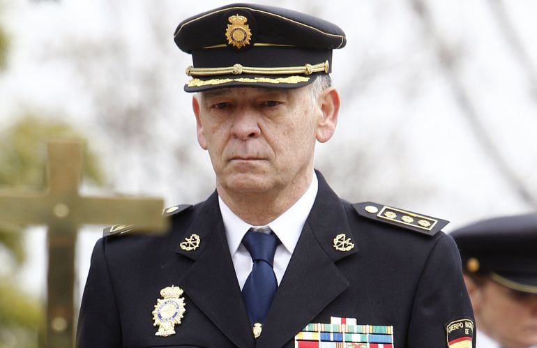 Eugenio Pino, el 13 de enero de 2012, durante el acto de toma de posesión la nueva Junta de Gobierno de la Policía Nacional en el Complejo Policial de Canillas (Madrid)