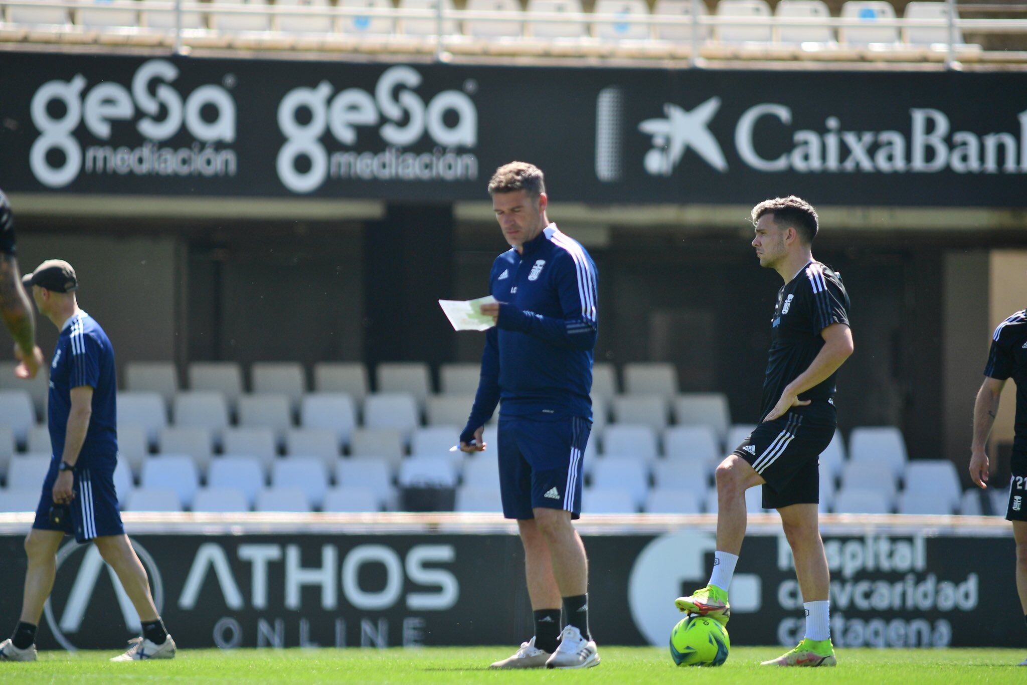 Luis Carrión durante el entrenamiento del miércoles