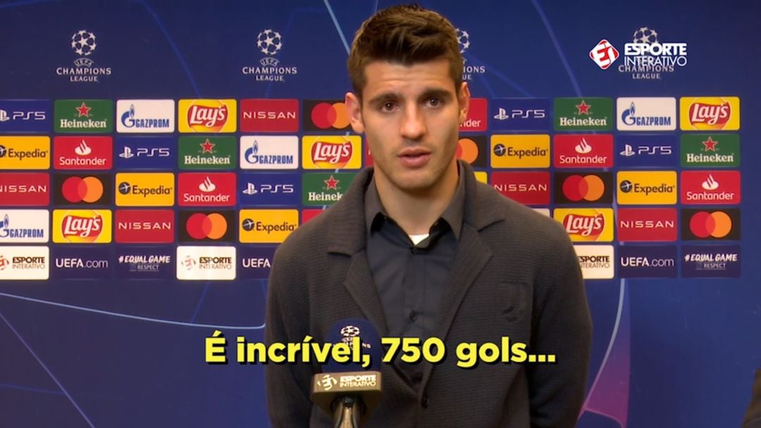 Morata hablando de las cifras de goles de Cristiano Ronaldo.  
 