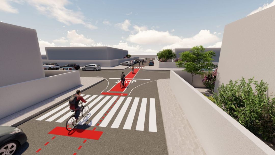 San Bartolomé apuesta por combinar el respeto y la convivencia entre los vehículos, los ciclistas y los peatones, logrando un lugar practicable para todos los transeúntes.