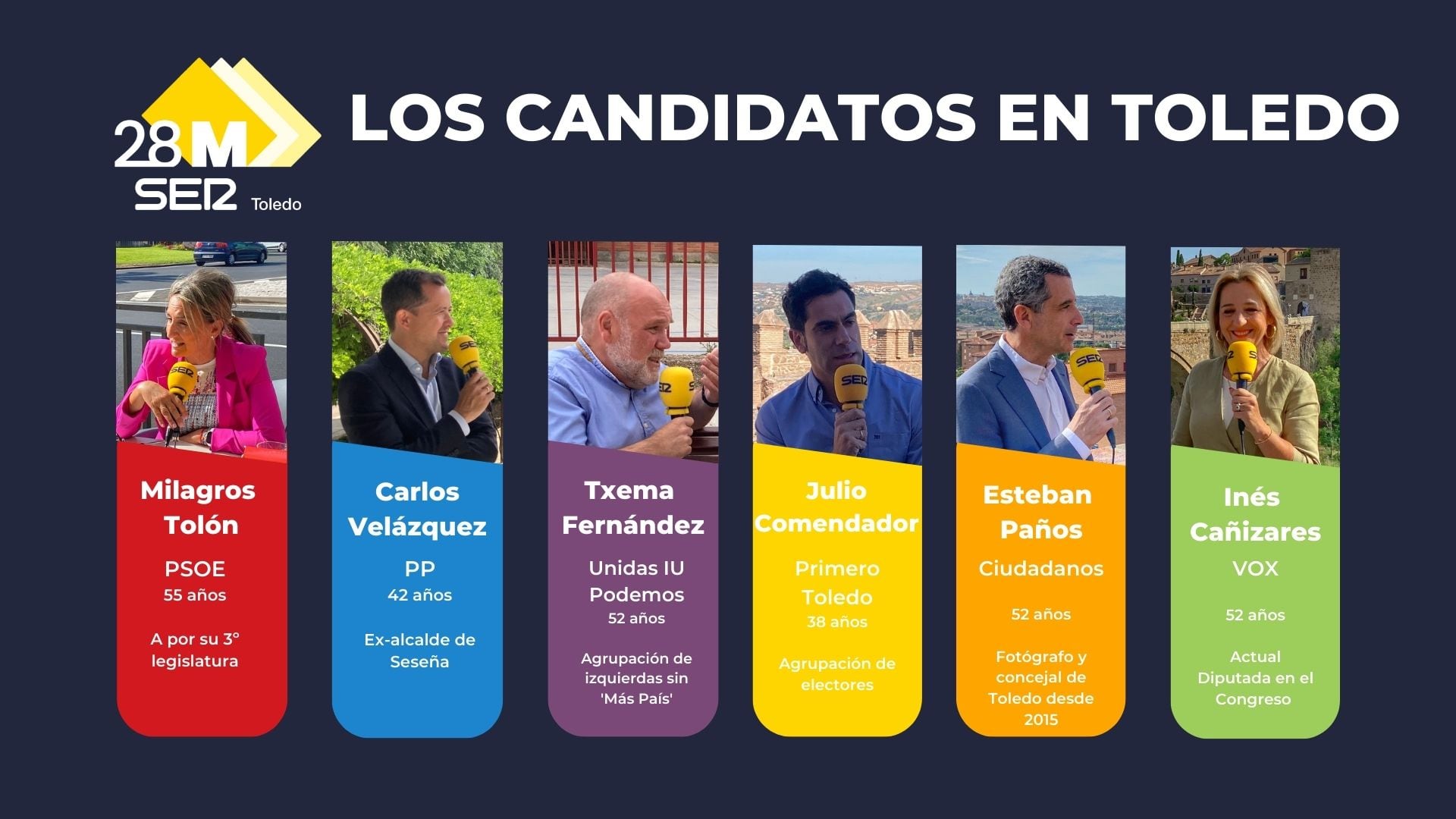 Los principales candidatos a la alcaldía de Toledo en las próximas elecciones del 28-M