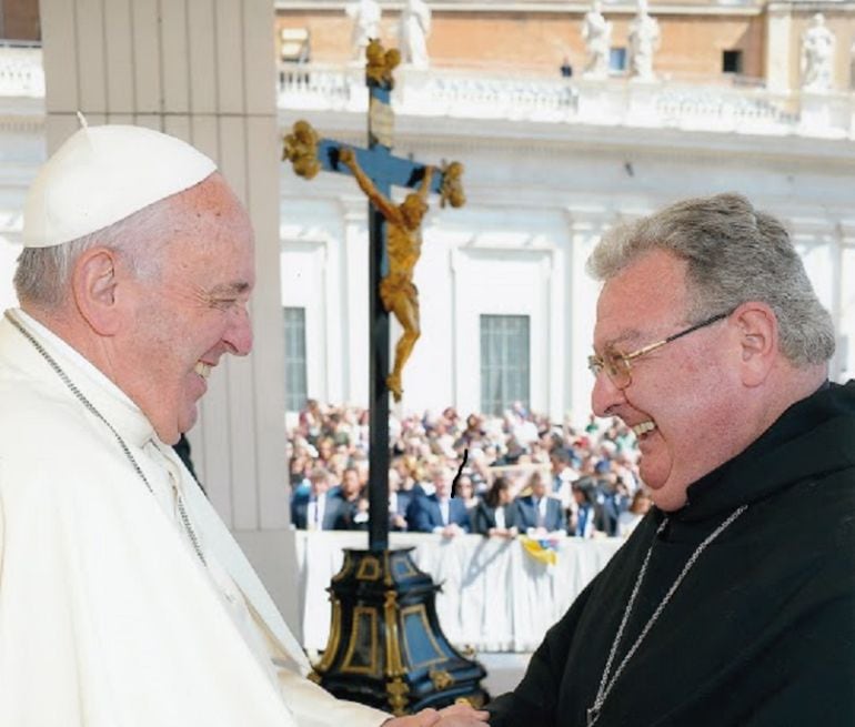 Mons. Manuel Herrero con el Papa Francisco