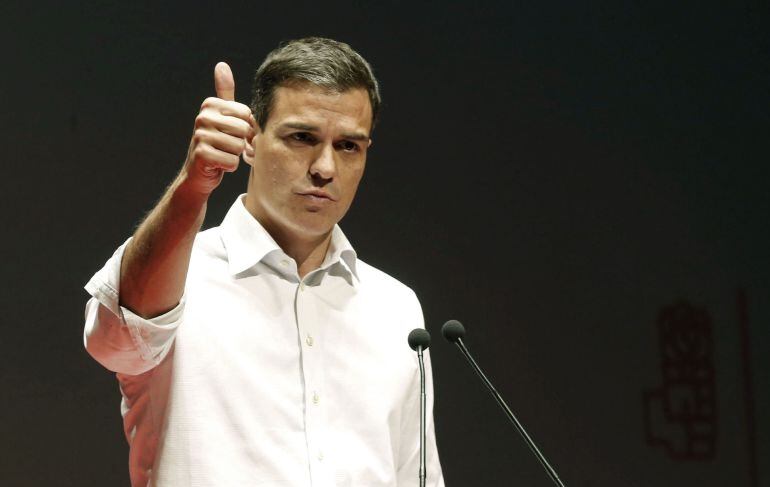 Pedro Sánchez, durante su intervención en un acto en Las Palmas de Gran Canaria