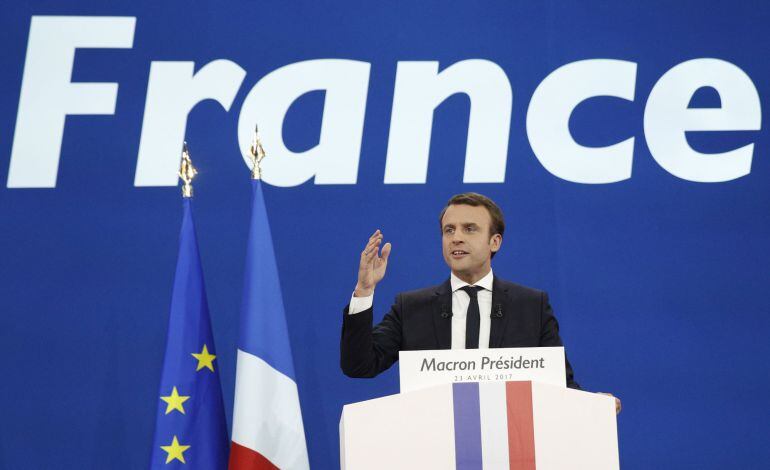 Emmanuel Macron, candidato de  &#039;En Marche!&#039; y vencedor de la primera vuelta en Francia.