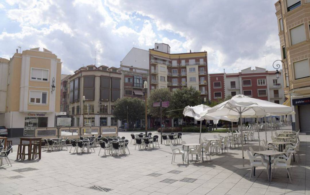 Plaza de la Constitución, durante el confinamiento de Aranda