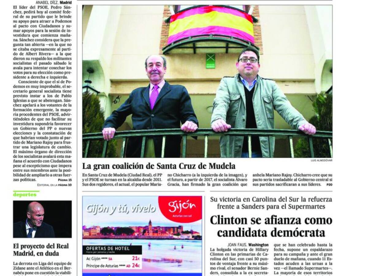 Portadas periódicos 29 de febrero de 2016