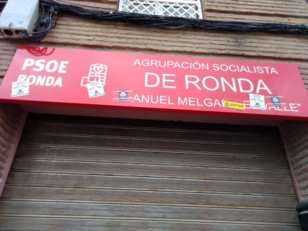 Sede del PSOE rondeño, en calle Chica