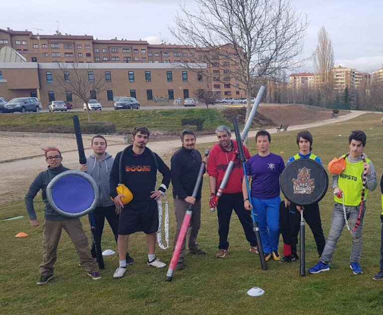 Algunos jugadores de jugger en Aranda de Duero
