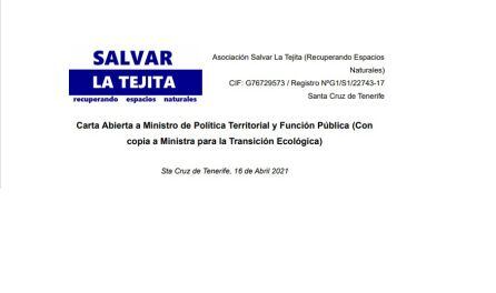 Carta de la plataforma Salvar La Tejita