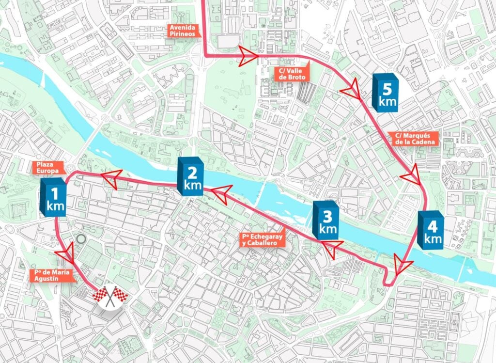 Mapa del Recorrido de la Vuelta Ciclista España por Zaragoza