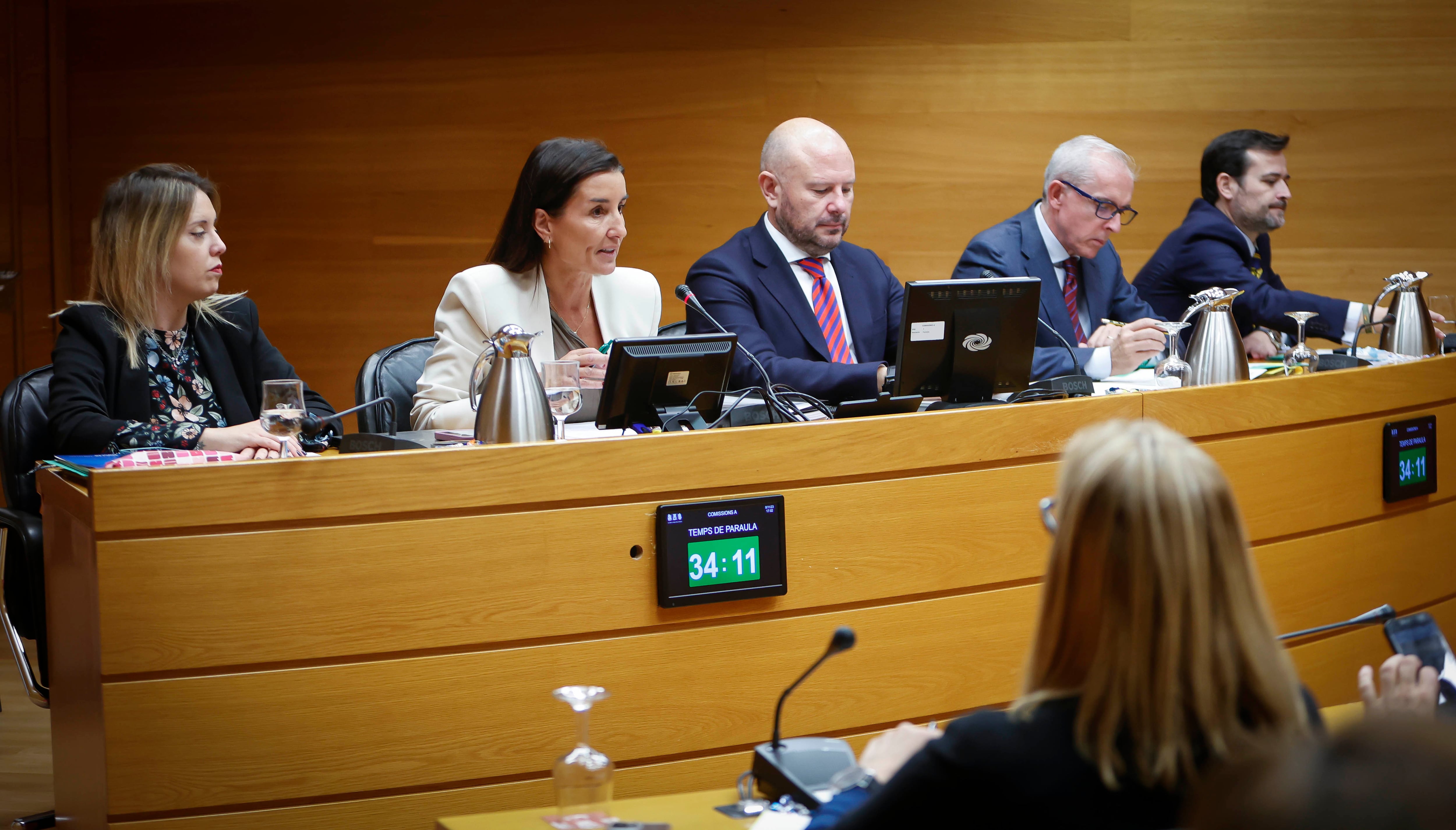 Ruth Merino durante su comparecencia en la comisión de Hacienda. José Cuéllar / Corts Valencianes