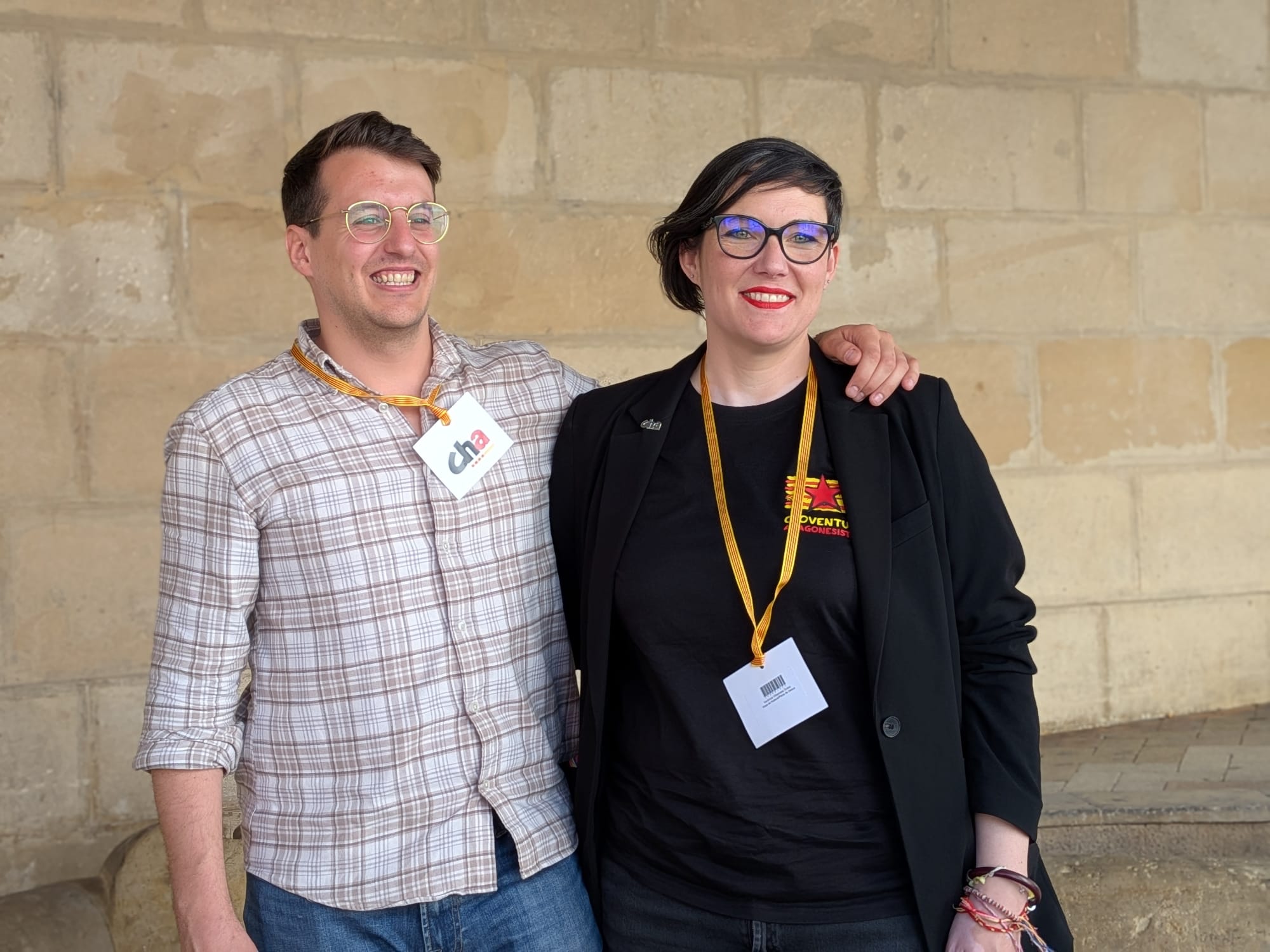 Jorge Pueyo, nuevo presidente de CHA, junto a Verónica Villagrasa, secretaria General de la organización