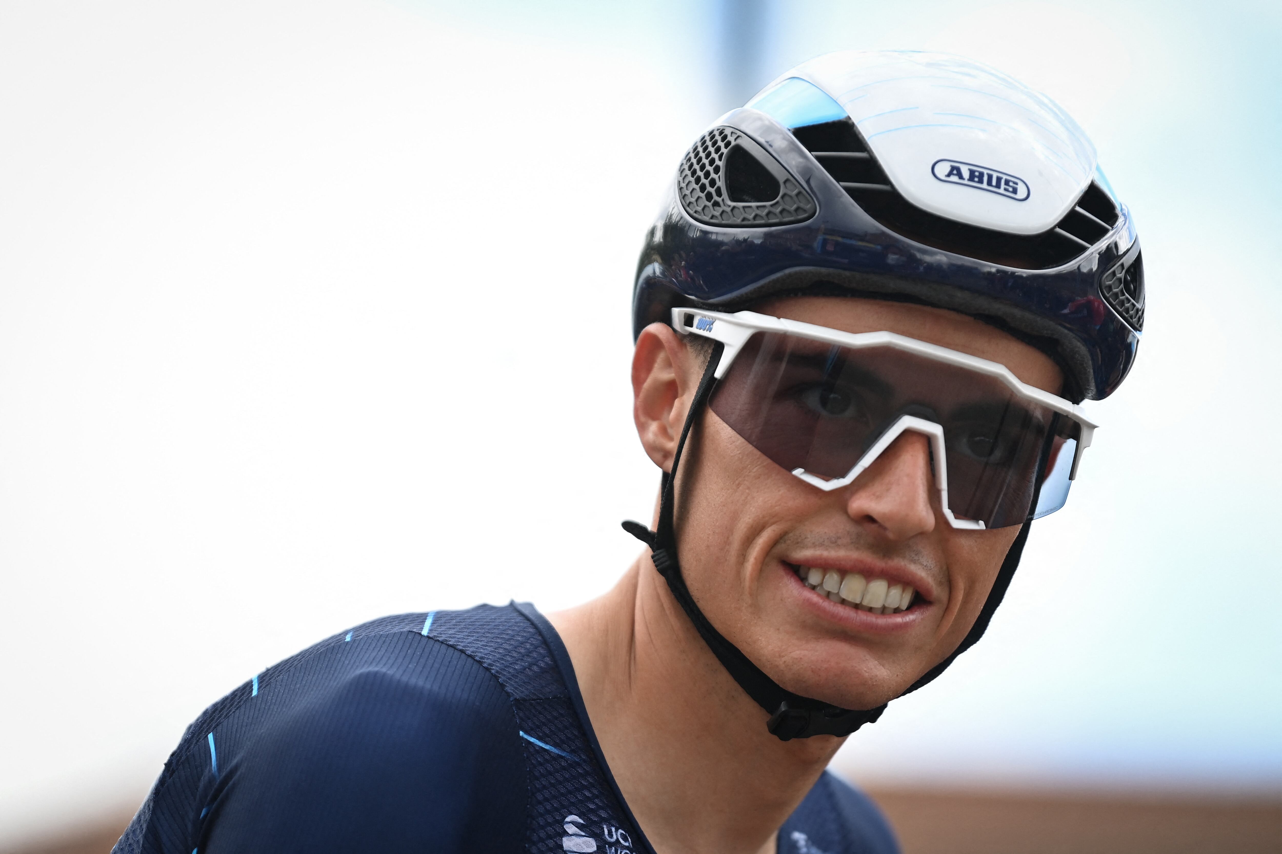 Spanish Enric Mas of Movistar Team pictured at the start of stage 5 of the Criterium du Dauphine cycling race, from Thizy-les-Bourgs to Chaintre (162,5 km), France, Thursday 09 June 2022. BELGA PHOTO DAVID STOCKMAN (Photo by DAVID STOCKMAN / BELGA MAG / Belga via AFP) (Photo by DAVID STOCKMAN/BELGA MAG/AFP via Getty Images)
