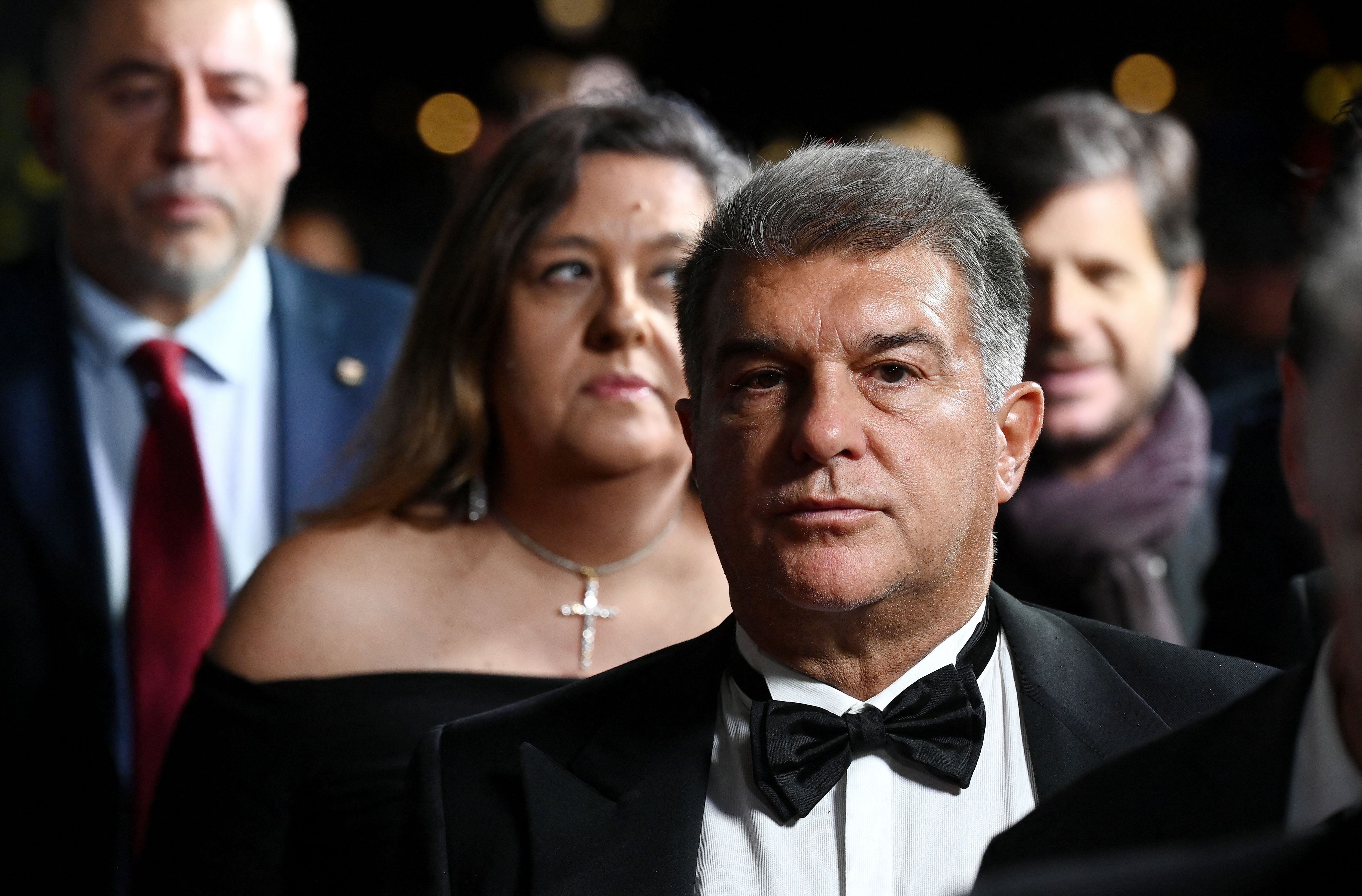 Barcelona&#039;s Spanish President Joan Laporta arrives for the 2022 Ballon d&#039;Or France Football award ceremony at the Theatre du Chatelet in Paris on October 17, 2022. (Photo by FRANCK FIFE / AFP) (Photo by FRANCK FIFE/AFP via Getty Images)