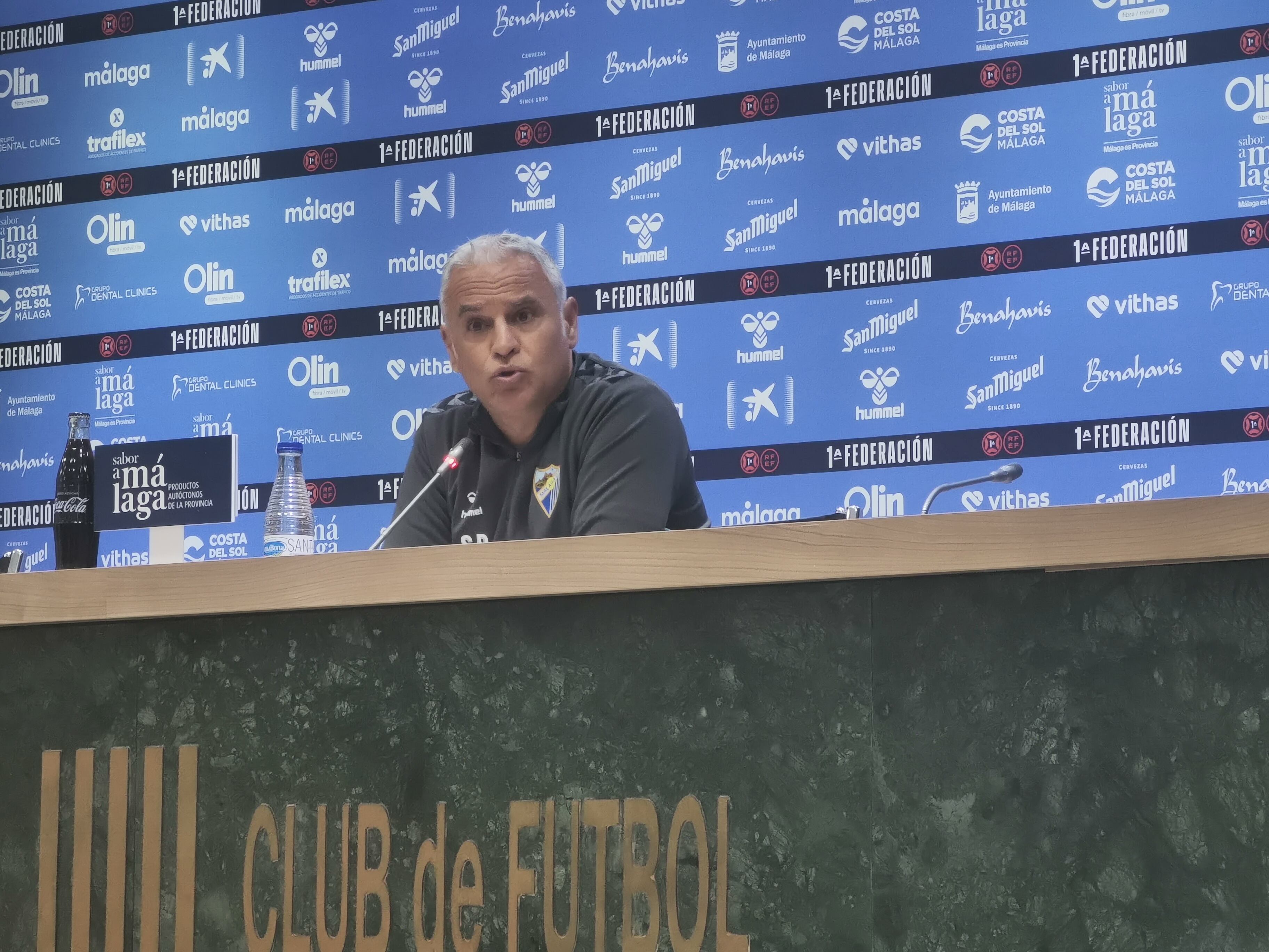 Sergio Pellicer, en la sala de prensa de La Rosaleda