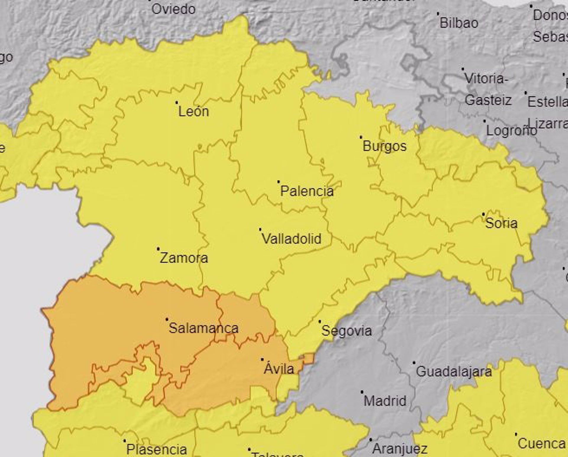 Avisos meteorológicos para este viernes en Castilla y León