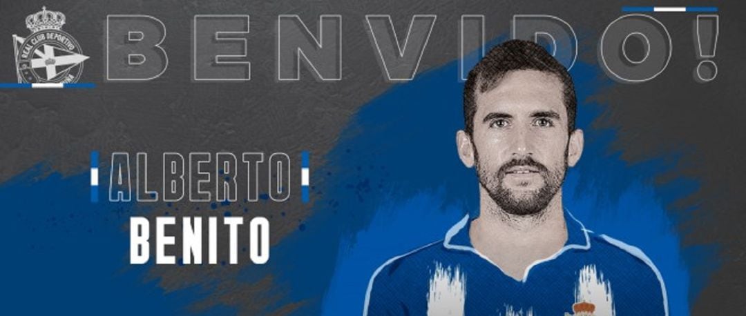 Cartel que anuncia la llegada de Alberto Benito