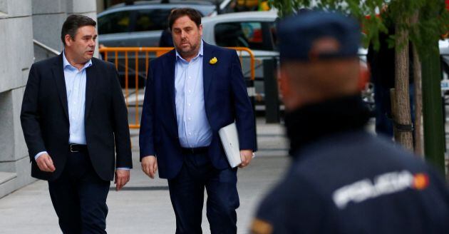 Oriol Junqueras en su llegada a la Audiencia Nacional