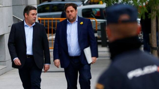 Oriol Junqueras en su llegada a la Audiencia Nacional