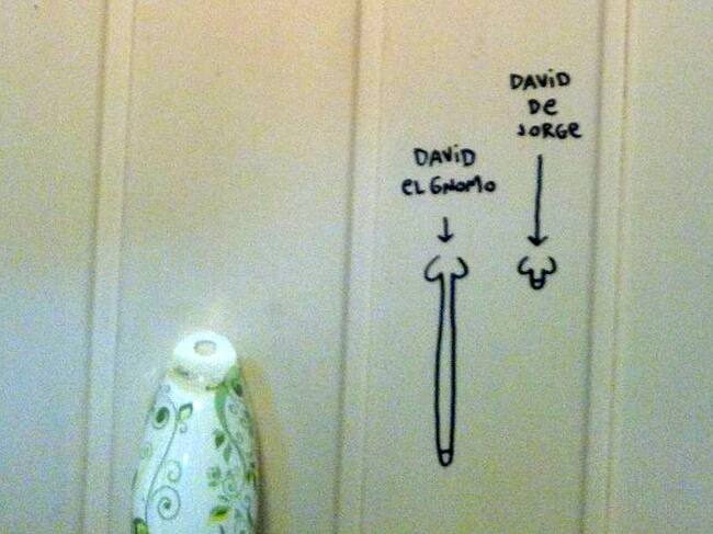 Uno de los detalles de la obra efímera de Javirroyo en el baño del personal del restaurante Martín Berasategui.