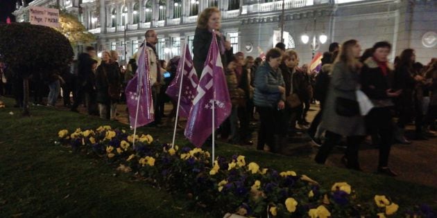 Manifestantes contra la violencia de género en la marcha de Madrid