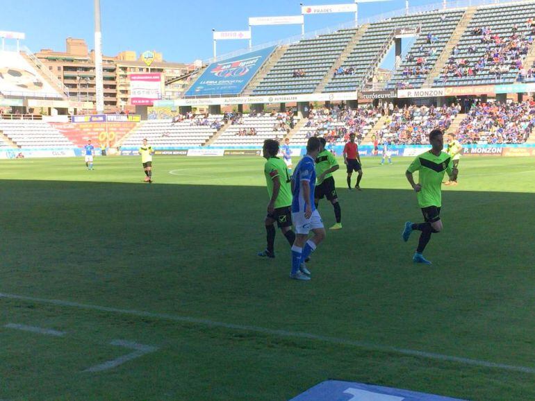 Imagen del choque Lleida- Numancia