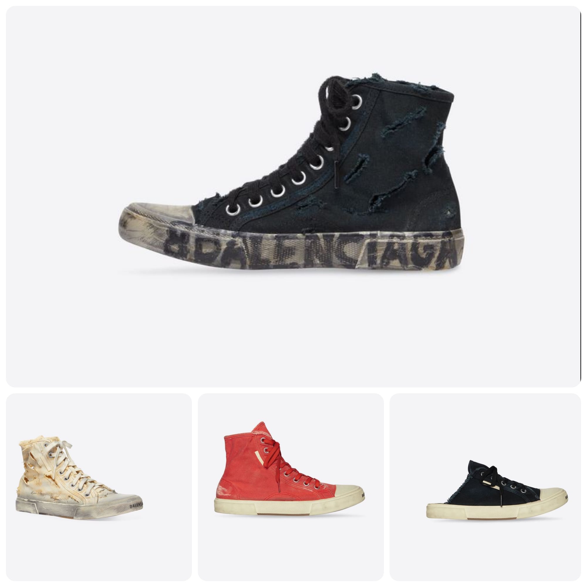 Algunas de las zapatillas de la colección &#039;Paris Sneaker&#039; de Balenciaga