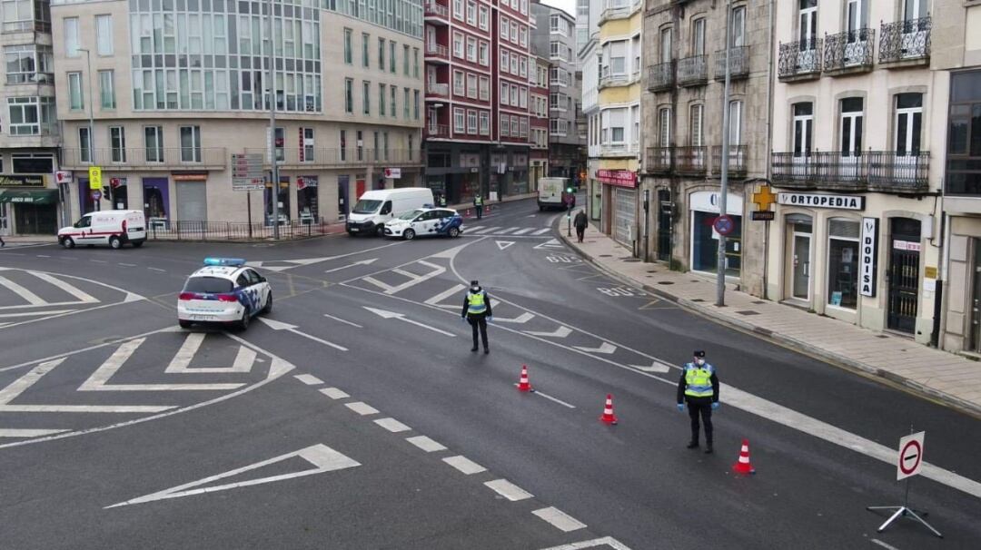 Un control de la Policía Local de Lugo. Imagen de archivo