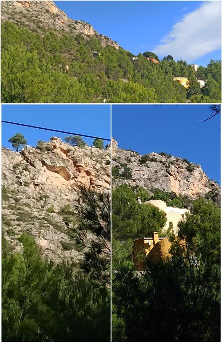 Zona afectada por los desprendimientos en Gandia