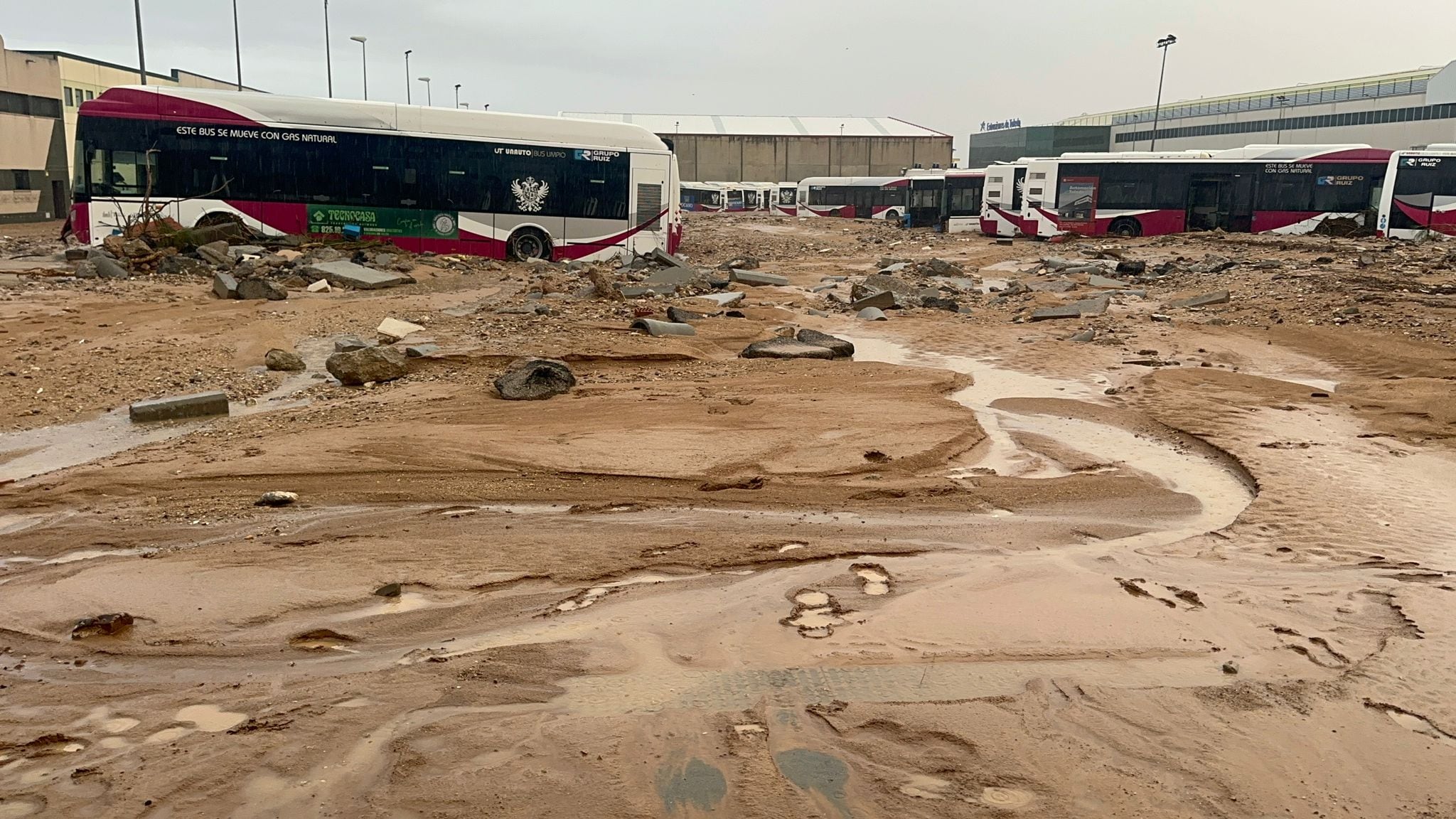 Situación de la base de autobuses urbanos de Toledo