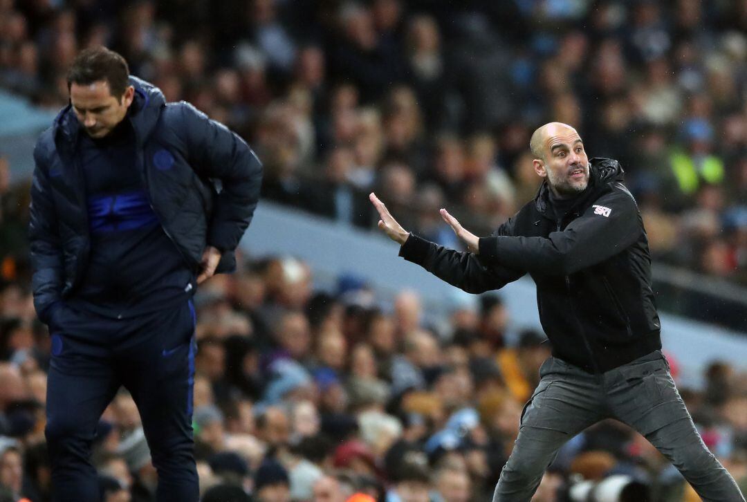 Pep Guardiola, en un encuentro entre el Chelsea y el Manchester City.