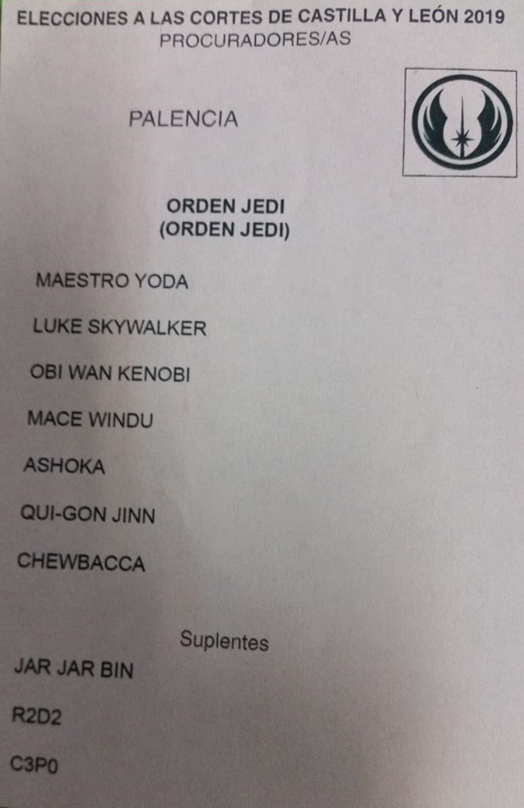 Papeletas "galácticas" detectadas en un colegio electoral de Palencia