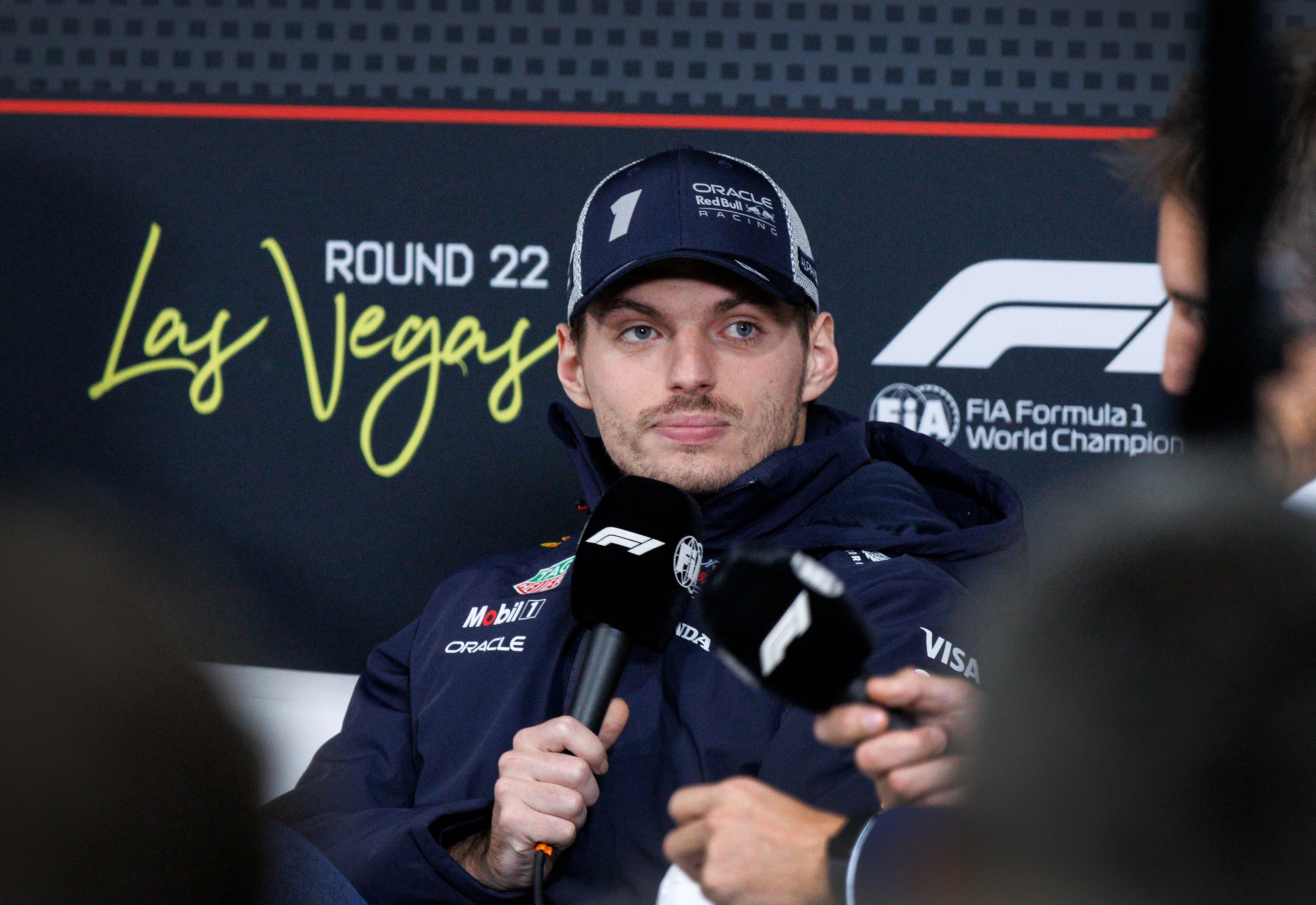 Verstappen ante la prensa en el GP de Las Vegas