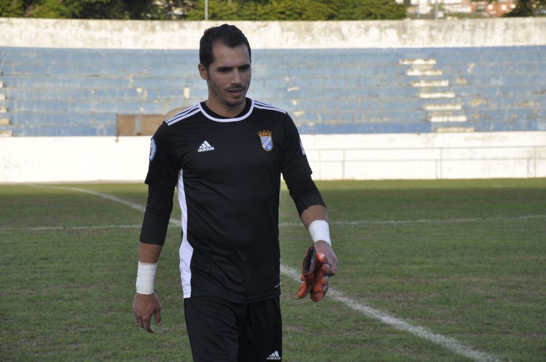 Fran durante un partido esta temporada con el Xerez CD