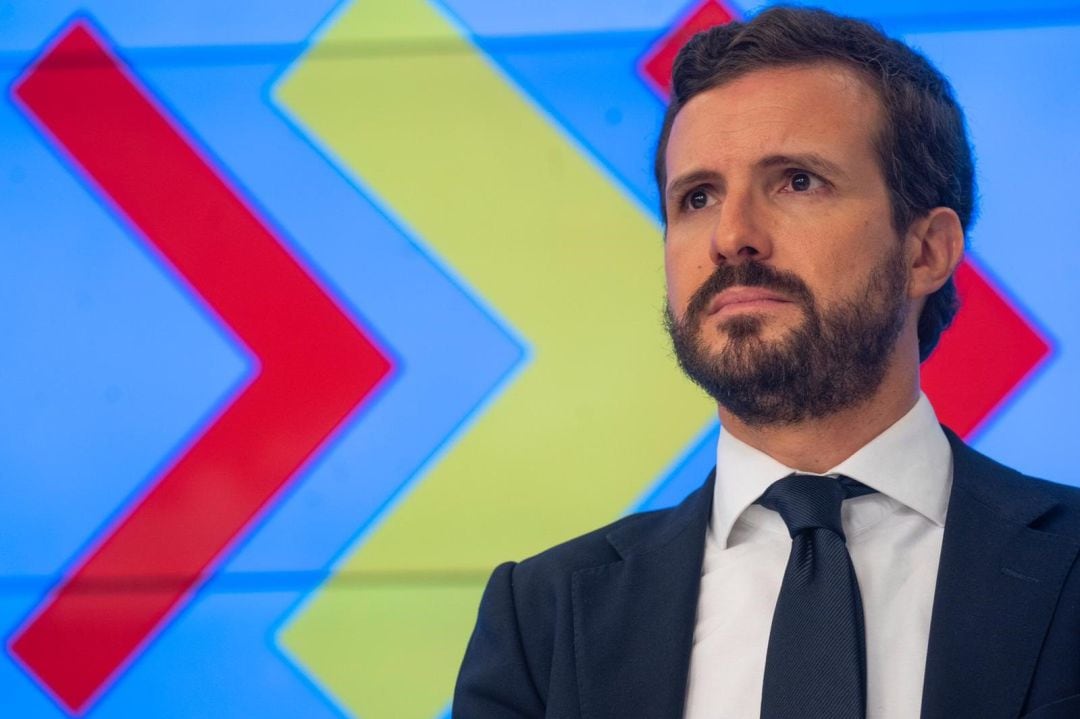 El líder del PP, Pablo Casado, preside la re reunión del comité de dirección del PP. 
 