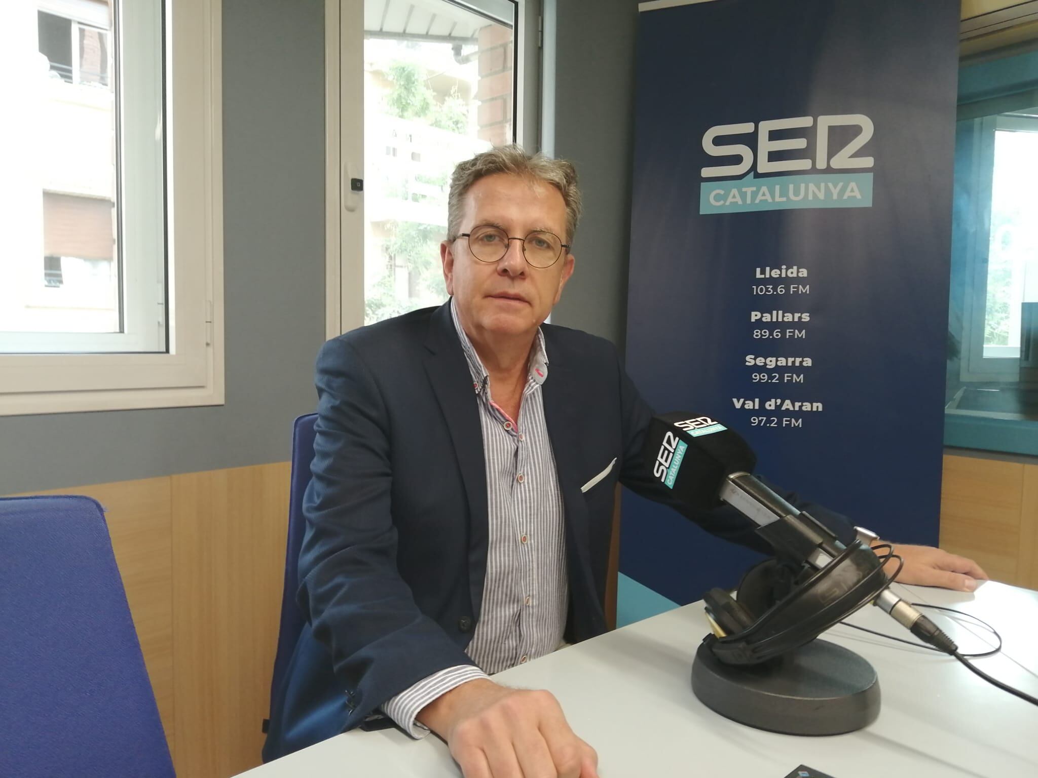 El president de la Diputació, Joan Talarn, aquest dilluns, 4 de setembre, durant l&#039;entrevista a l&#039;Aquí Lleida de Ràdio Lleida.