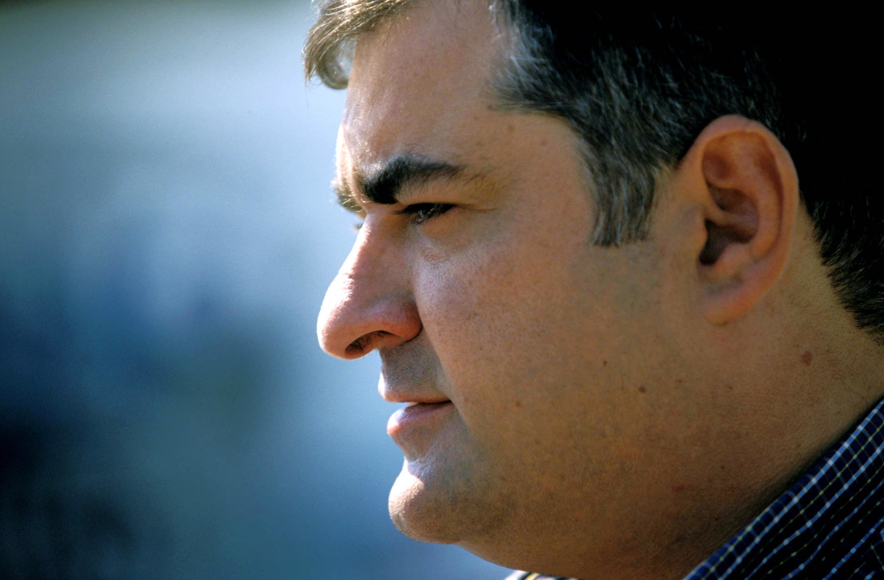 Tour of Spain (Vuelta) illustrations 2002. Manolo Saiz, ONCE team director. (Photo by Tim de Waele/Corbis via Getty Images)