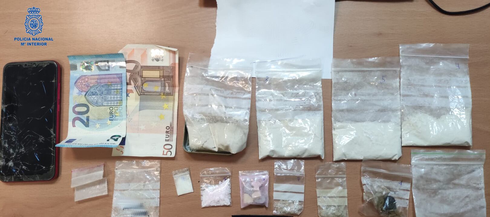 Imagen de la droga intervenida facilitada por la Policía Nacional