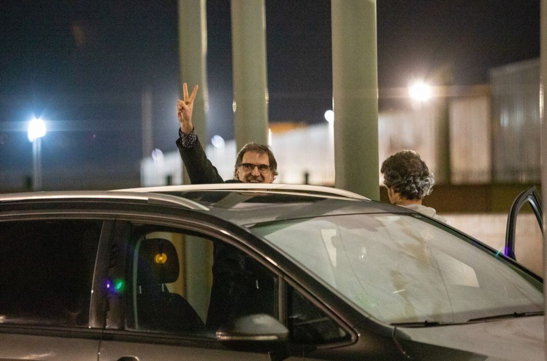 Jordi Cuixart sale de la cárcel de Lledoners por su primer permiso penitenciario. 