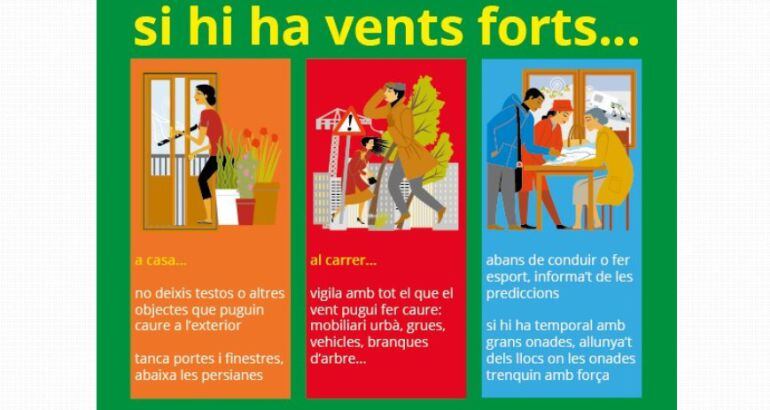 Tríptic informatiu en cas de ventades